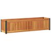 vidaXL Jardinera de madera maciza de acacia y acero 110x30x27,5 cm
