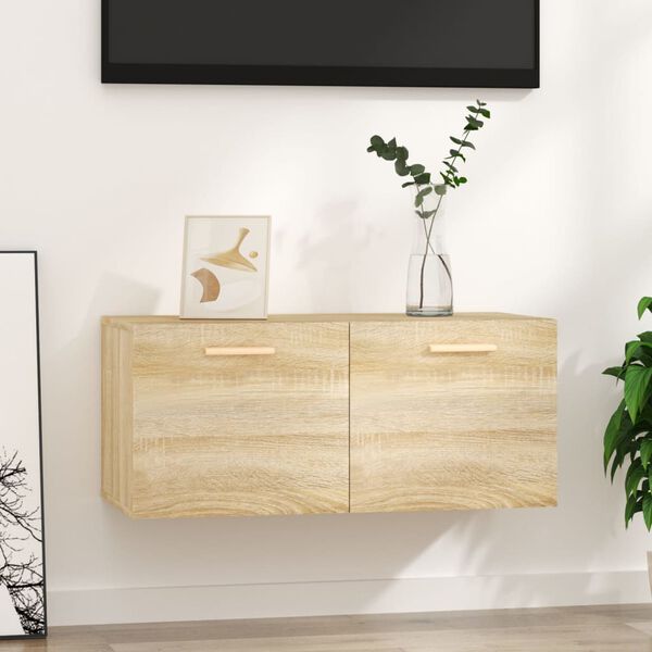 vidaXL Armario de pared madera ingenier&iacute;a roble Sonoma 80x35x36,5 cm