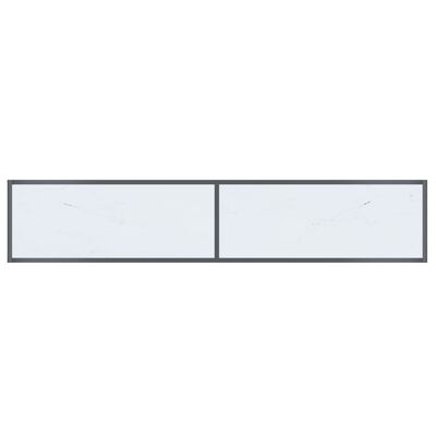 vidaXL Mesa de consola vidrio templado blanco 180x35x75,5 cm
