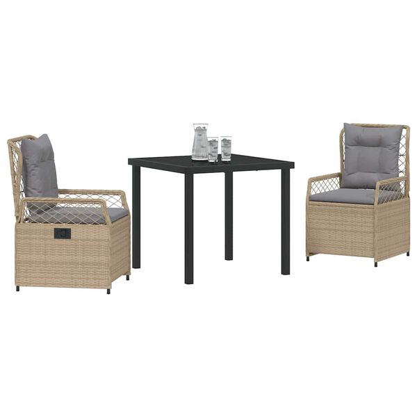 vidaXL Conjunto de Comedor de Jard&iacute;n 3 pcs Beige y Gris Claro