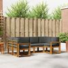 vidaXL Conjunto de sof&aacute;s de exterior 6 pcs Natural y Antracita