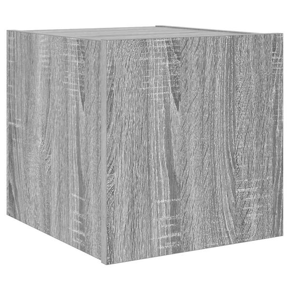 vidaXL Mueble de TV de pared con luces LED gris Sonoma 30,5x35x30 cm