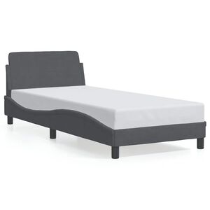 vidaXL Estructura de cama Dover terciopelo gris oscuro 90x190 cm