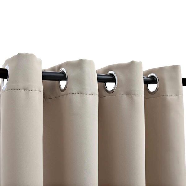 vidaXL Cortina opaca con anillas de metal beige 290x245 cm