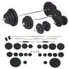 vidaXL Juego de pesas barra y mancuernas 120 kg