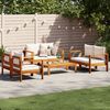 vidaXL Set de sof&aacute;s de jard&iacute;n con cojines 5 pzas madera maciza acacia