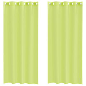 vidaXL Cortinas de gasa con ojales 2 uds verde manzana 140x225 cm