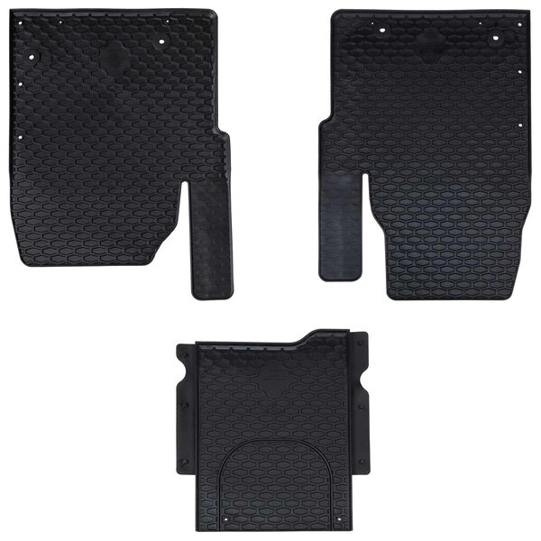 vidaXL Alfombrilla de Coche 3 pcs Negro Goma