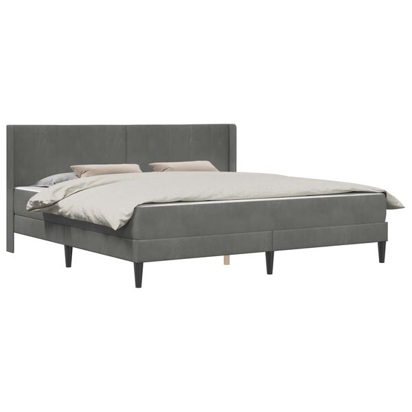 vidaXL Estructura de cama con colch&oacute;n Gris oscuro 200 x 200 cm