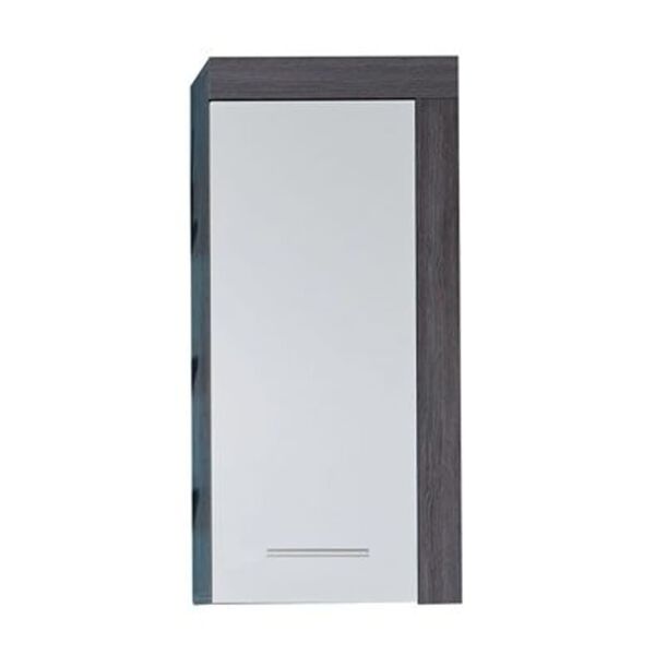 Trendteam Armario de pared para ba&ntilde;o Miami blanco y plata ahumado
