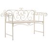 vidaXL Banco de jard&iacute;n metal blanco envejecido 132 cm