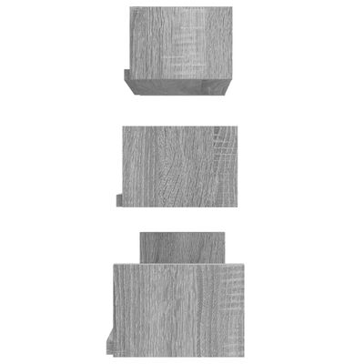 vidaXL Estantes de pared 3 unidades madera de ingeniería gris Sonoma