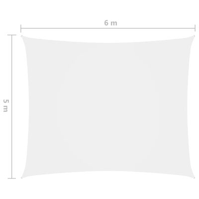 vidaXL Toldo de vela rectangular tela Oxford blanco 5x6 m