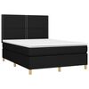 vidaXL Cama box spring con colch&oacute;n tela negro 140x200 cm