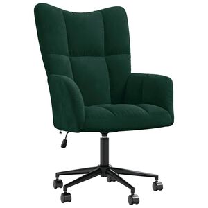 vidaXL Sillón de relax de terciopelo verde oscuro