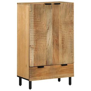 vidaXL Aparador alto madera maciza de mango marr&oacute;n 60x33x100 cm