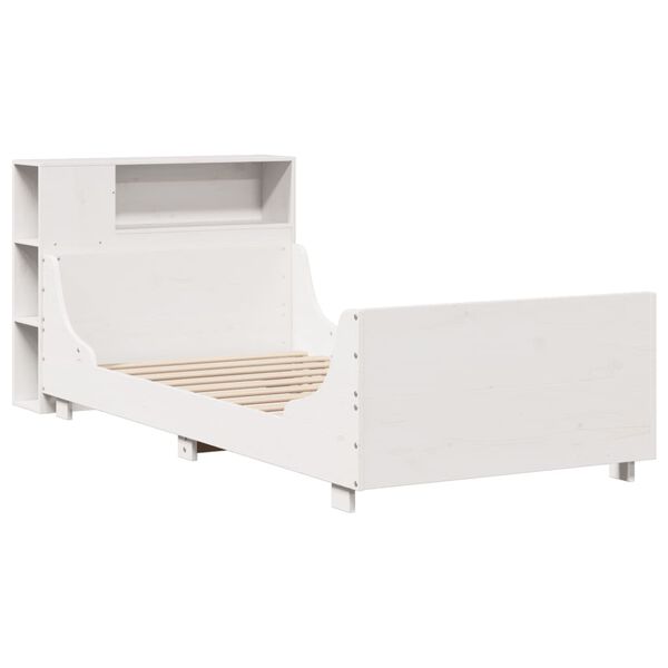 vidaXL Estructura de cama sin colch&oacute;n madera de pino blanca 90x200 cm