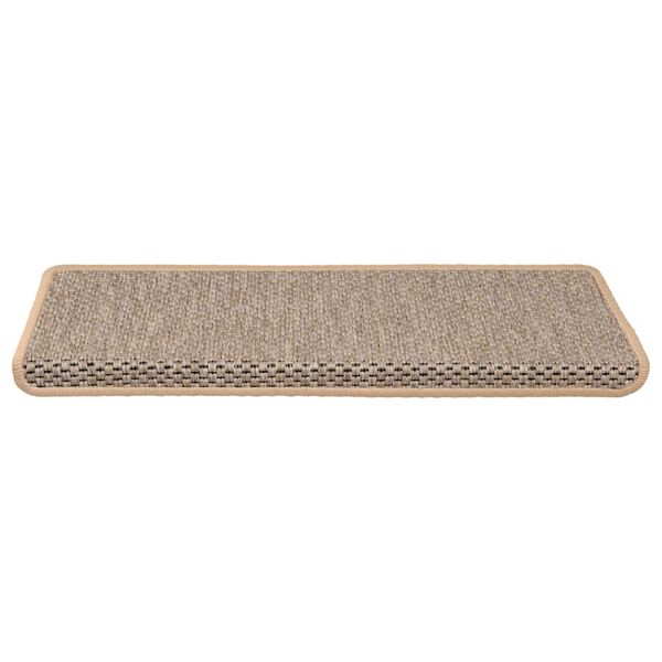 vidaXL Alfombra autoadhesiva escalera sisal 30 uds beige claro