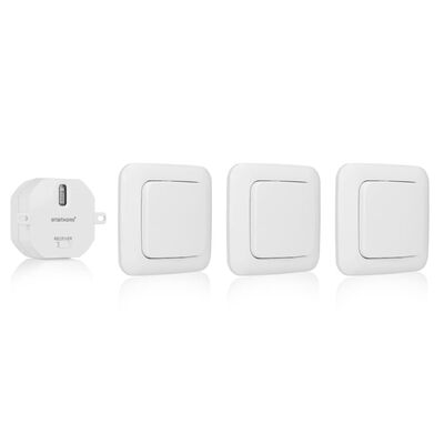 Smartwares Set de interruptores de luz dormitorio 8x8x1,7 cm blanco