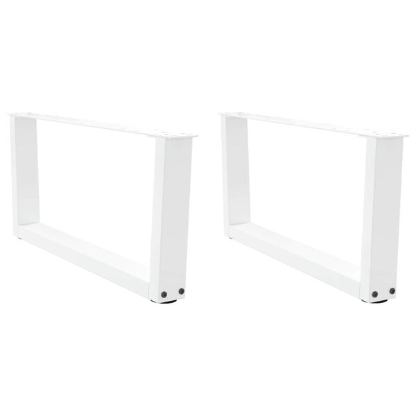 vidaXL Patas para mesa de centro en forma de V (2 unidades), color blanco, 70 x (30-31,3) cm, acero
