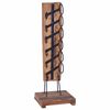 vidaXL Botellero para 6 botellas madera maciza de roble 35x35x100 cm