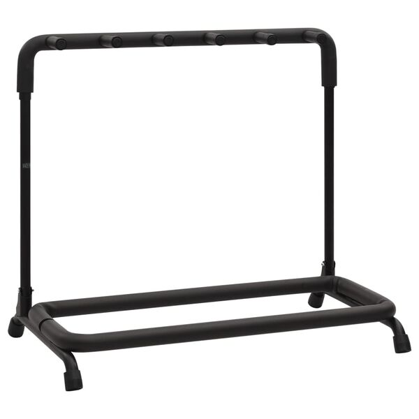 vidaXL Soporte de guitarra plegable 5 secciones de acero negro
