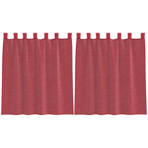 vidaXL Cortinas de visillo con trabillas, 2 unidades, color rojo vino, 140x140 cm