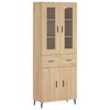 vidaXL Aparador alto madera contrachapada color roble 69,5x34x180 cm