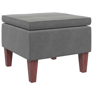 vidaXL Taburete con patas de madera terciopelo gris oscuro