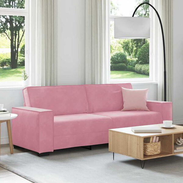 vidaXL Sofá de 3 plazas terciopelo rosa 180 cm
