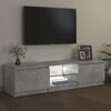 vidaXL Mueble de TV con luces LED gris hormig&oacute;n 140x40x36 cm