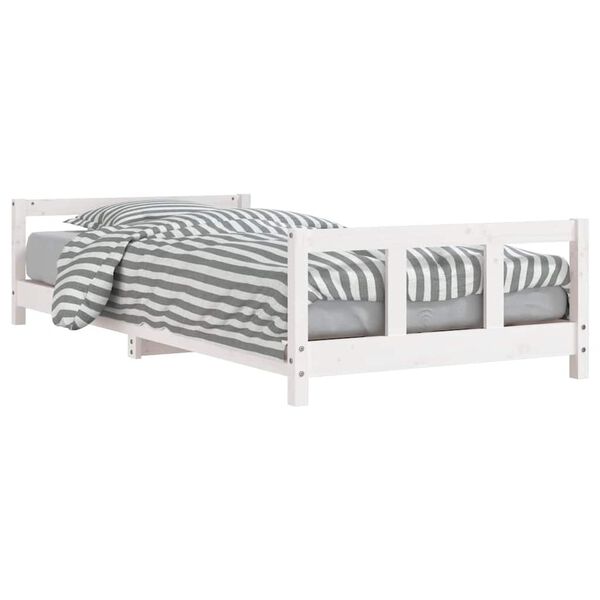 vidaXL Estructura de cama para ni&ntilde;os madera de pino blanco 90x190 cm