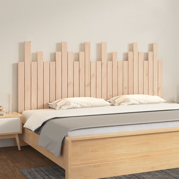 vidaXL Cabecero de cama de pared madera maciza de pino 166x3x80 cm