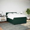 vidaXL Cama box spring con colch&oacute;n terciopelo verde oscuro 140x200 cm