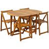 vidaXL Set comedor de jard&iacute;n plegable 5 piezas madera maciza de acacia