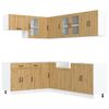 vidaXL Mueble de cocina Lucca 11 piezas artesanal roble