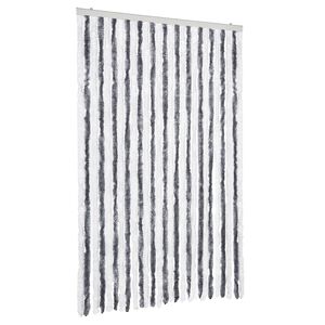 vidaXL Cortina mosquitera chenilla gris y blanco 118x220 cm