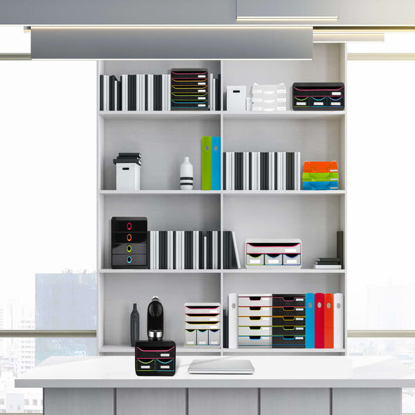 Exacompta Set de cajones para escritorio Black Office 3 cajones negro