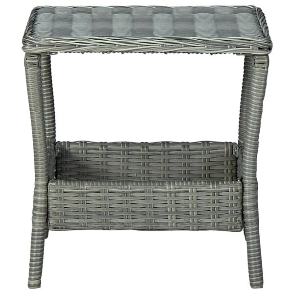 vidaXL Mesa de jard&iacute;n rat&aacute;n sint&eacute;tico gris claro 45x45x46,5 cm