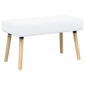 vidaXL Banco con tapizado en canal Blanco 80 x 40 x 46 cm Tela