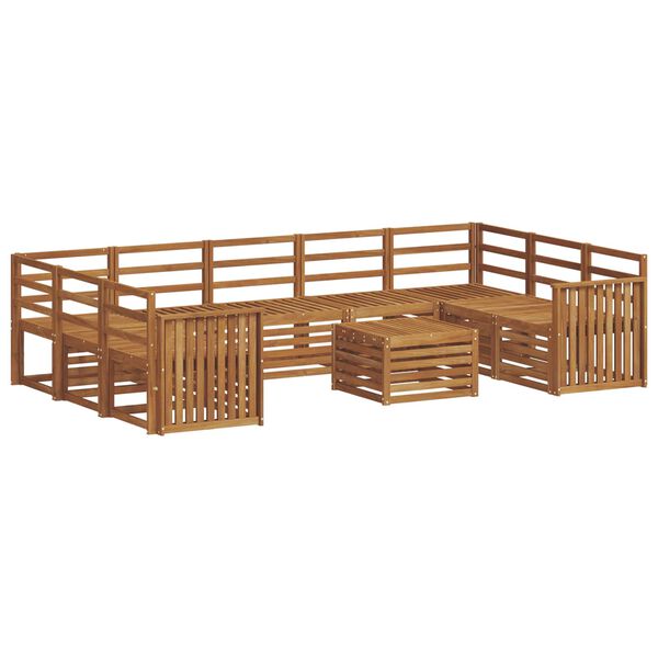 vidaXL Juegos de sof&aacute;s 10 pcs Natural Madera de Acacia S&oacute;lida