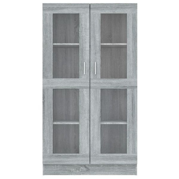 vidaXL Vitrina madera contrachapada gris Sonoma 82,5x30,5x150 cm