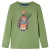 Camiseta infantil de manga larga caqui claro 116