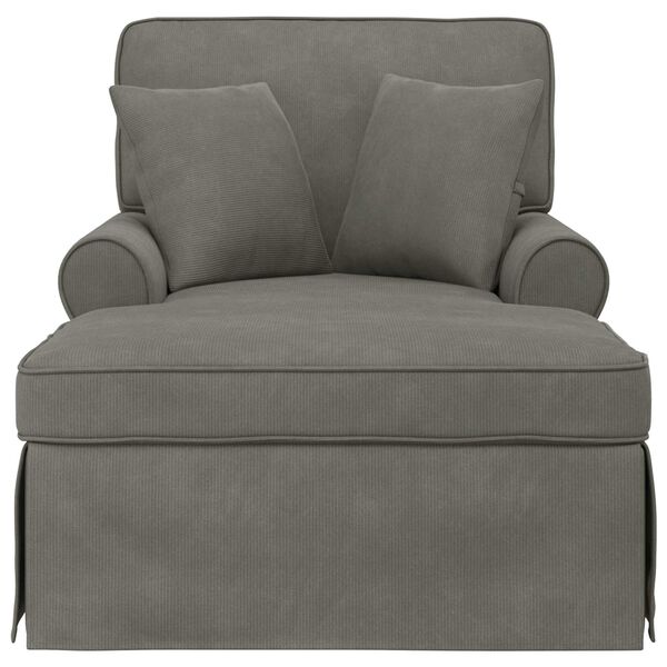 vidaXL Chaise Lounge con Falda con coj&iacute;n Gris Claro 91 x 157 x 91 cm