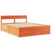vidaXL Cama sin colch&oacute;n madera maciza pino marr&oacute;n cera 150x200 cm
