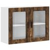 vidaXL Armario de pared para cocina puerta cristal Porto roble ahumado