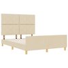 vidaXL Estructura de cama con cabecera Crema 140 x 200 cm tela
