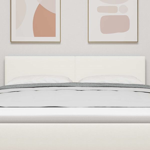 vidaXL Cabecero con cabecera Crema 144 cm Cuero sint&eacute;tico