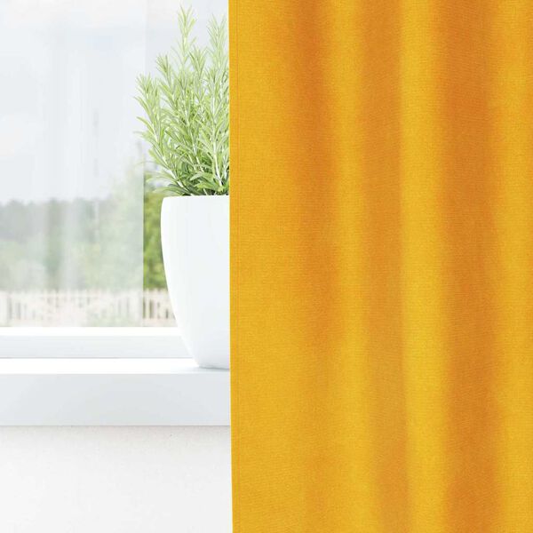 vidaXL Cortinas opacas 2 pcs Amarillo Mostaza 140 x 175 cm Terciopelo