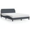 vidaXL Cama con colch&oacute;n Dover terciopelo gris oscuro 140x200 cm